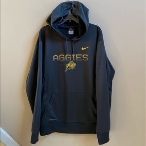 NIKE MENS SPORTSWEAR TECH FLEECE PULLOVER HOODIE “AGGIES TEAM “/GRAY/LARGE